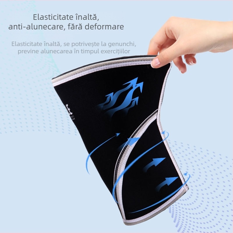Genunchiere pentru antrenament — neopren, compresie de 7 mm, pentru adulți, ideale pentru antrenamente de forță, ridicare de greutăți și genuflexiuni