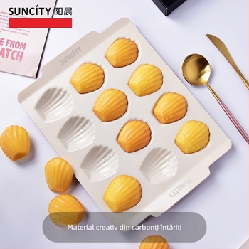 Formă de copt cu 12 cavități pentru madeleines și brioșe — oțel carbon, Brand Suncity/Morning, Origine Foshan, Guangdong, Lansare 2018, Stil Modern Minimalist
