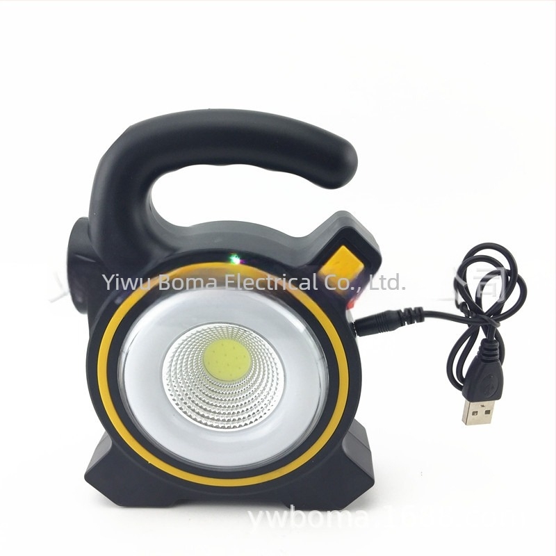 Lampă COB LED pentru camping, încărcare USB, portabilă, cu cârlig de agățat
