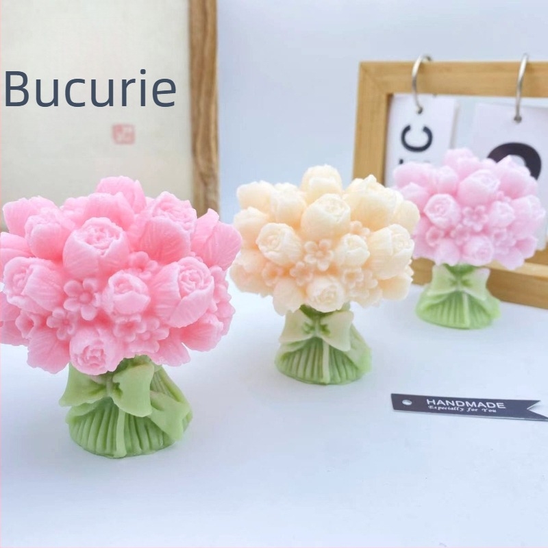 Formă din silicon pentru buchet de lalele pentru lumânări DIY și rășină