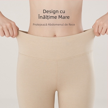 Pantaloni termici dama, anti-statice, cu protecții pentru genunchi, talie înaltă, strat dublu, grosime 251–300 g/m²