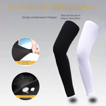 Mășete pentru picioare Ice Silk UV-protecție pentru ciclism și alergare, respirabile, amestec nylon-spandex, unisex, lungime medie