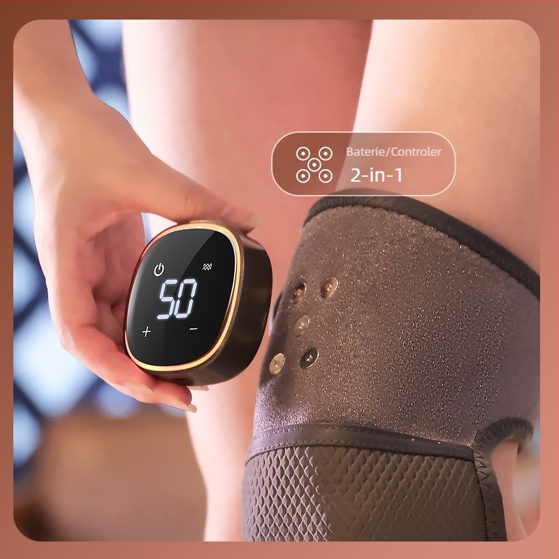 Bandă de masaj încălzită pentru genunchi și umăr, cu vibrații și moxibustie, control inteligent al temperaturii, 5V, 5W, 45–60°C