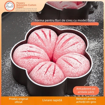 Formă de pâine cu formă de floare de prune, profil din aluminiu, antiaderentă, eliberare ușoară, design minimalist modern