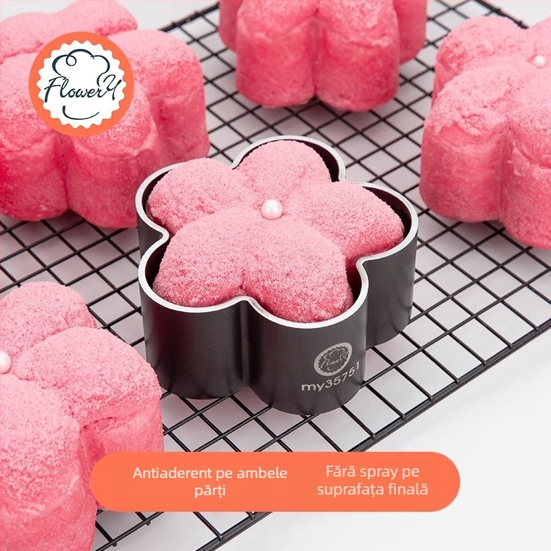 Formă de pâine cu formă de floare de prune, profil din aluminiu, antiaderentă, eliberare ușoară, design minimalist modern