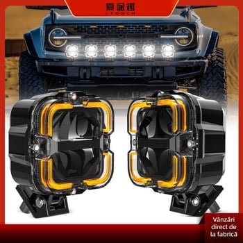 Lampă LED de lucru pentru mașină, reflector dreptunghiular off-road, 65W, 9-36V, 6000 lm, 5700K, carcasă din aluminiu turnat