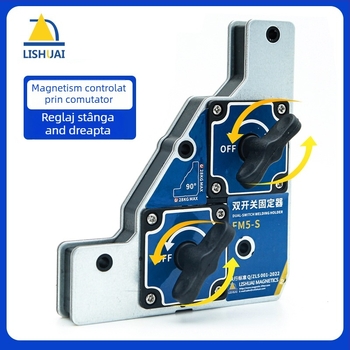 Lishuai Suport magnetic pentru sudură – poziționare la unghi drept de 90°, forță maximă de detașare 25 kg, unelte auxiliare pentru sudură