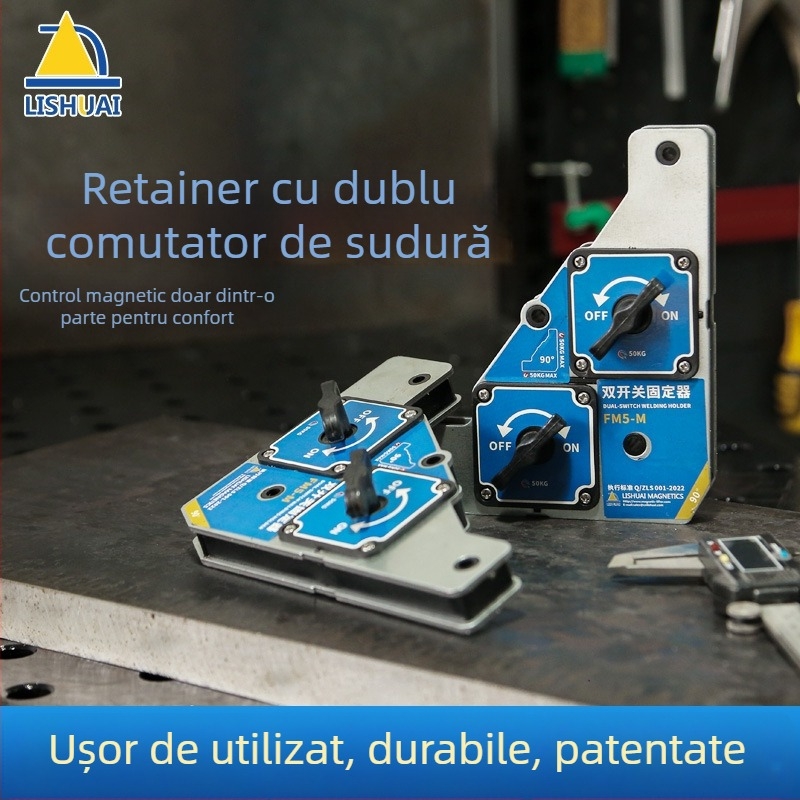 Lishuai Suport magnetic pentru sudură – poziționare la unghi drept de 90°, forță maximă de detașare 25 kg, unelte auxiliare pentru sudură