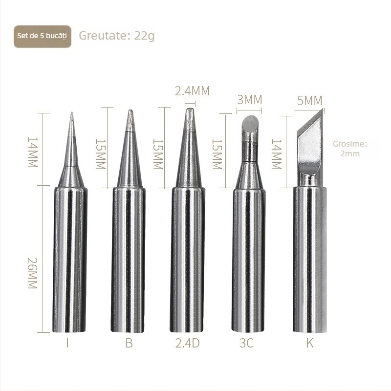 Vârf de lipire fără plumb, cu vârf drept și înclinat, din cupru, pentru stația de sudură 936