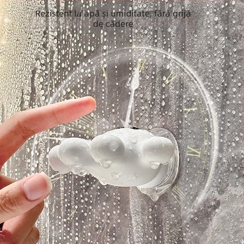 Suport pentru periuțe de dinți, design desen animat, montaj pe perete cu ventuză, funcție de uscare