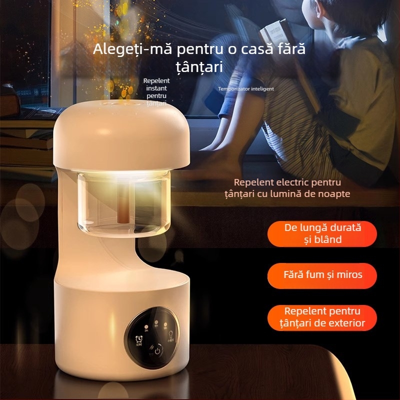 Lampă de birou cu repelent pentru țânțari, USB reîncărcabilă, LED, portabilă pentru exterior