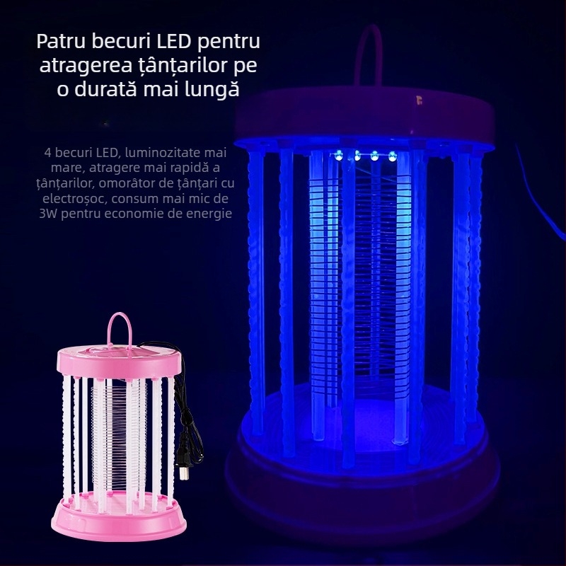 Lampă LED electrică pentru omorârea țânțarilor, cu protecție și plasă, capcană fizică pentru 21–30 m²