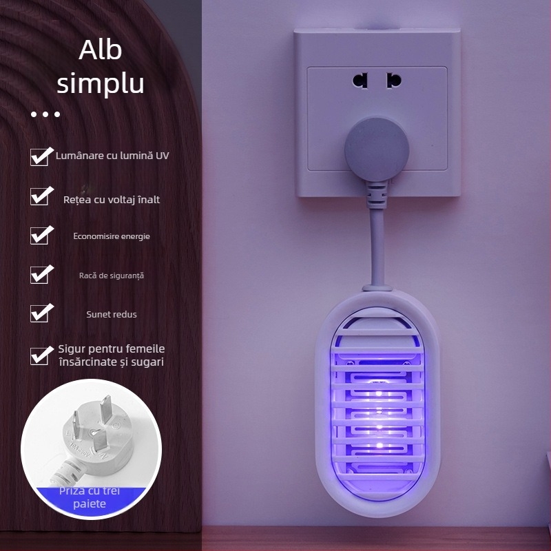 Lampa inteligentă de omor al ţânţarilor şi muştelor pentru uz casnic şi în restaurante, 10V, 1W, şoc electric