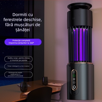 Lampă anti țânțari cu șoc electric, încărcare USB, pentru interior și exterior, lampă de noapte silențioasă