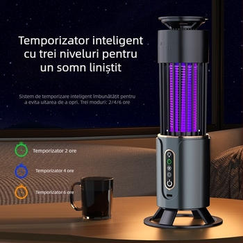 Lampă anti țânțari cu șoc electric, încărcare USB, pentru interior și exterior, lampă de noapte silențioasă