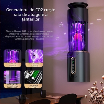 Lampă anti țânțari cu șoc electric, încărcare USB, pentru interior și exterior, lampă de noapte silențioasă