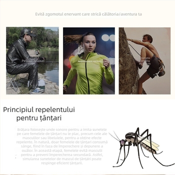 DIROSE Bratara cu ultrasunete pentru țânțari cu pedometru, baterie încorporată până la 500 mAh, acoperire de 10 m², Carcasă ABS