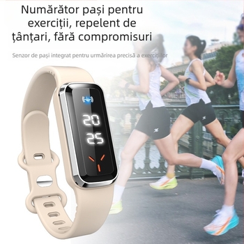 DIROSE Bratara cu ultrasunete pentru țânțari cu pedometru, baterie încorporată până la 500 mAh, acoperire de 10 m², Carcasă ABS