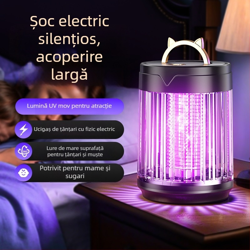 Lampă ucigașă de țânțari, lampă UV pentru exterior, baterie încorporată 1001–1600mAh, acoperire 21–30 m², autonomie 3–6 h, reglaj pe mai multe niveluri
