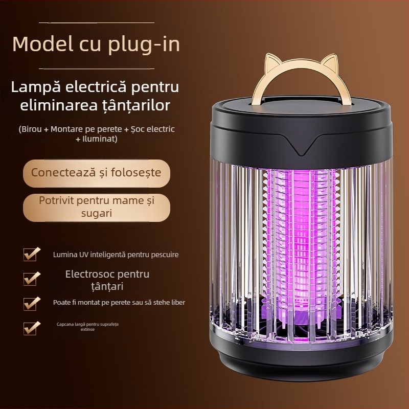Lampă ucigașă de țânțari, lampă UV pentru exterior, baterie încorporată 1001–1600mAh, acoperire 21–30 m², autonomie 3–6 h, reglaj pe mai multe niveluri