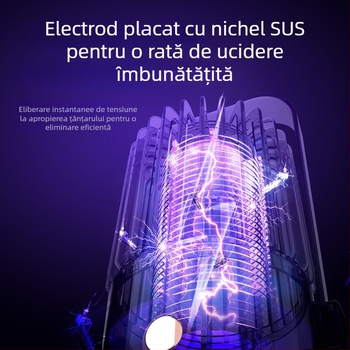 Lampă USB reîncărcabilă pentru uciderea țânțarilor, cu lumină UV, portabilă pentru interior și exterior