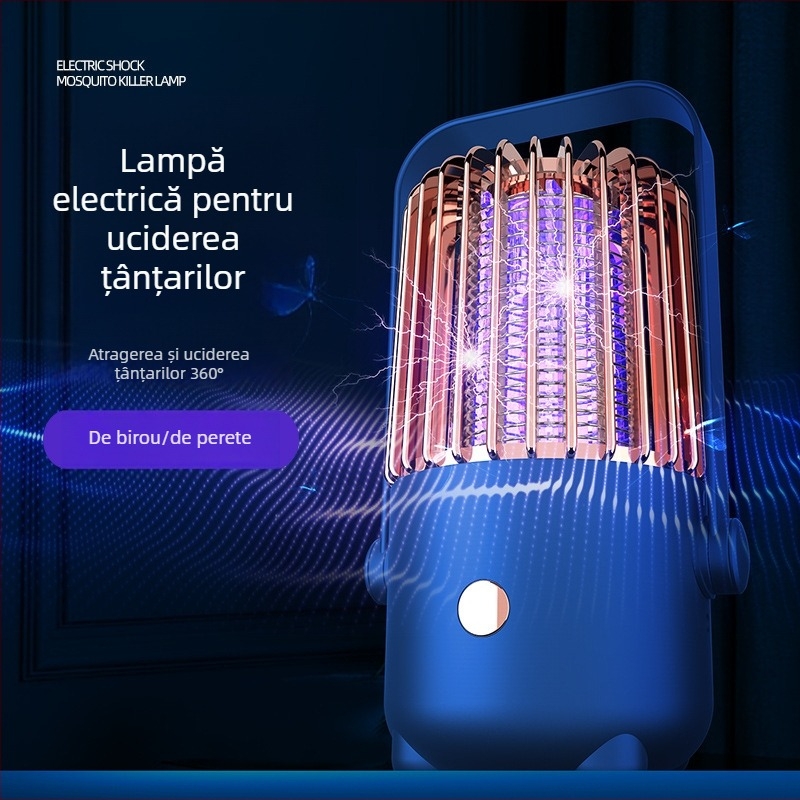 Lampă USB reîncărcabilă pentru uciderea țânțarilor, cu lumină UV, portabilă pentru interior și exterior