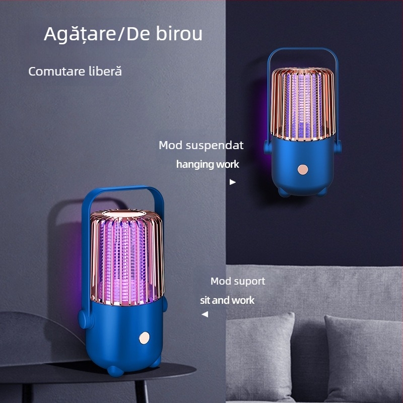 Lampă USB reîncărcabilă pentru uciderea țânțarilor, cu lumină UV, portabilă pentru interior și exterior