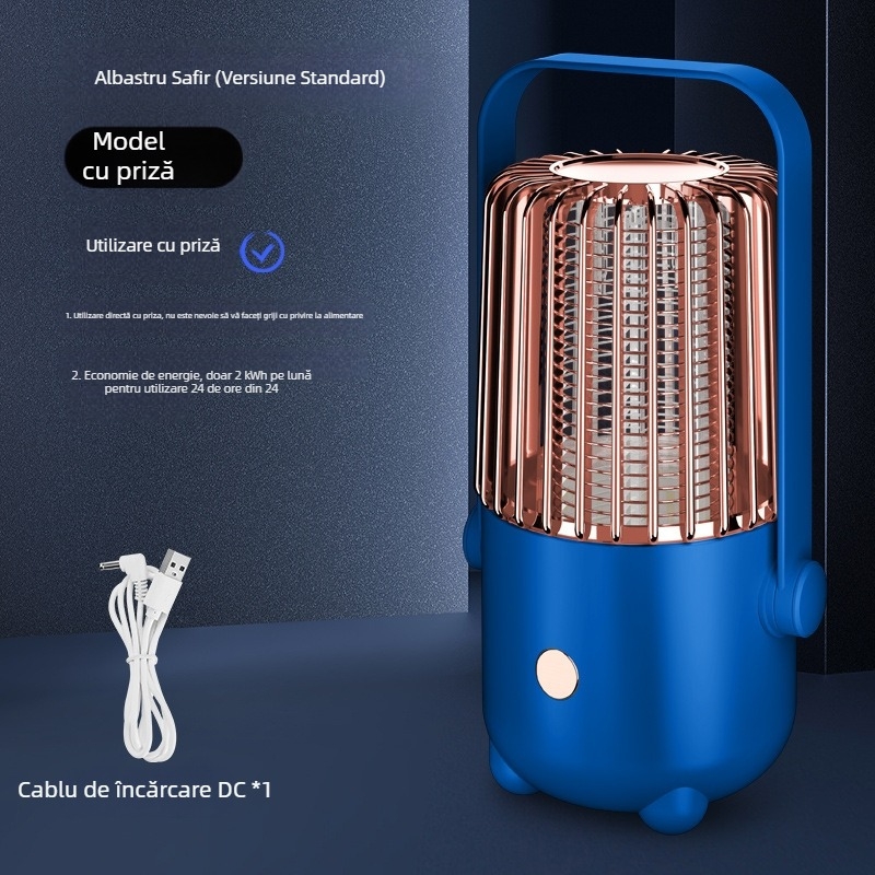 Lampă USB reîncărcabilă pentru uciderea țânțarilor, cu lumină UV, portabilă pentru interior și exterior