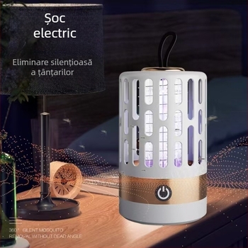 Lampă anti țânțari cu șoc electric, USB reîncărcabilă, cu fotocataliză, pentru interior, Modelul 666