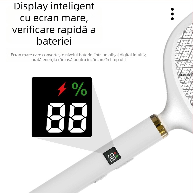 Ucigaș electric pentru țânțari, USB reîncărcabil, două în una, LED iluminare (acoperire 11–20 m², încărcare 8–10 ore, autonomie peste 12 ore, baterie încorporată 500 mAh)
