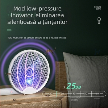 Electro-ucigaș pentru țânțari – lampă 4‑în‑1, pliabilă, baterie încorporată, plasă cu tensiune înaltă, acoperire 11–20㎡, timp de încărcare 3–5 h