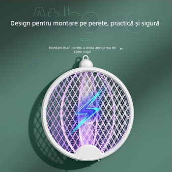 Electro-ucigaș pentru țânțari – lampă 4‑în‑1, pliabilă, baterie încorporată, plasă cu tensiune înaltă, acoperire 11–20㎡, timp de încărcare 3–5 h