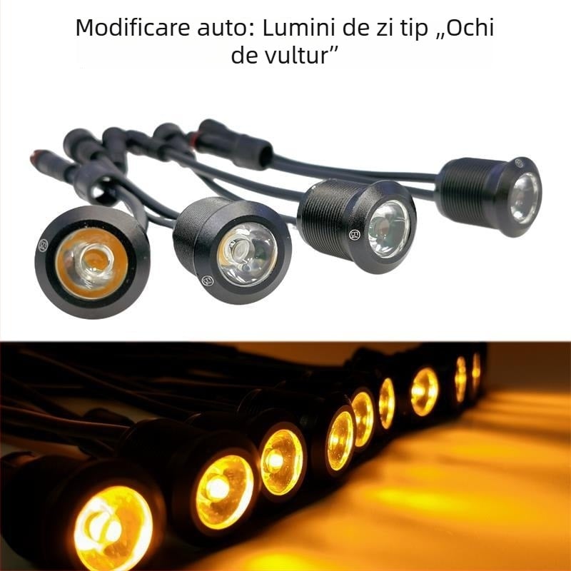 Lumină LED Eagle Eye pentru ziua, universală, cu iluminare înaltă, impermeabilă, avertizare galbenă