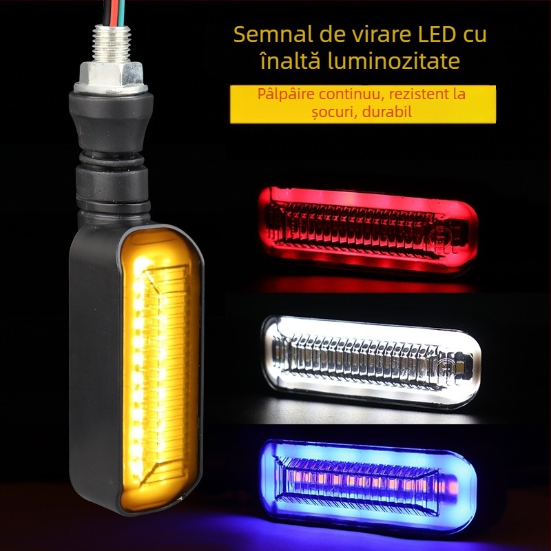 LED semnal de direcție pentru motocicletă electrică, mâner lung și semnalizare secvențială (ZXD-03, 2W, 12V, 4000, 10000h)