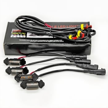 Lumină universală pentru grila mașinii - LED galben, semnalizare strob LED și lumină de zi decorativă pentru off-road, SUV și pickup