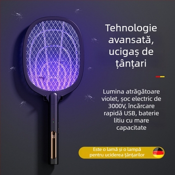 Ucigaș electric de țânțari, două în unu, încărcabil, montaj pe perete, LED