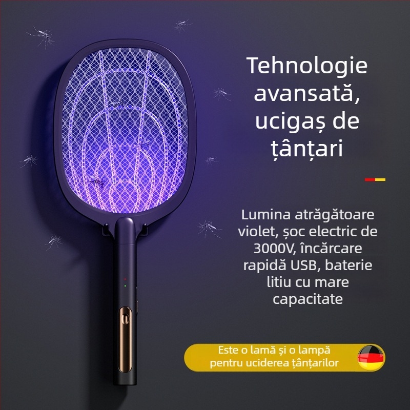 Ucigaș electric de țânțari, două în unu, încărcabil, montaj pe perete, LED