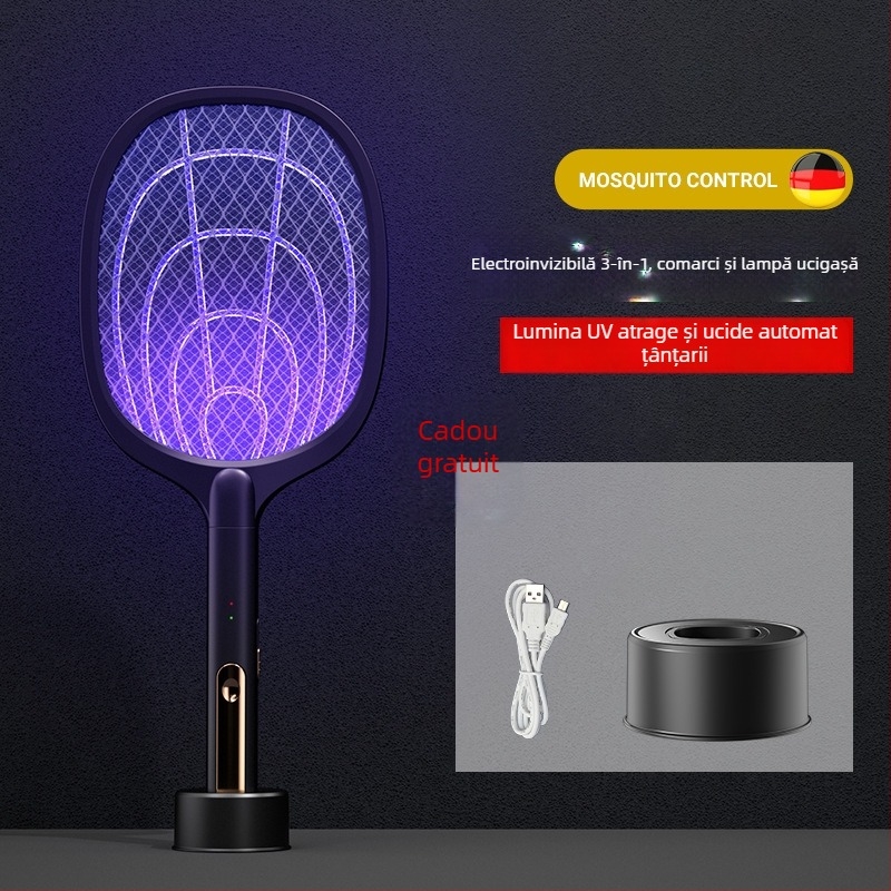 Ucigaș electric de țânțari, două în unu, încărcabil, montaj pe perete, LED