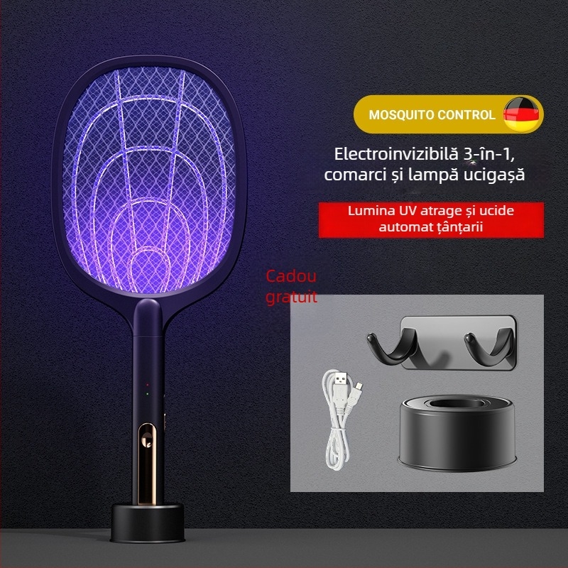 Ucigaș electric de țânțari, două în unu, încărcabil, montaj pe perete, LED