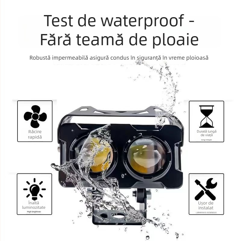 Far LED pentru motociclete și vehicule electrice — Minions Eye Spotlight, corp din aluminiu, DC 12-80V, IP65, durată de viață 50.000 ore