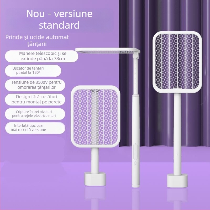 Ucigaș electric pliabil pentru țânțari, cu baterie încorporată 1001–1600 mAh, acoperire 11–20 m², încărcare 1–3 ore, LED pentru atracție și omor prin șoc electric