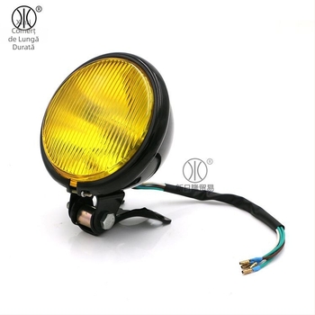 Far de motocicletă din metal, stil retro, obiectiv rotund, 12V, 35W, lumină apropiată și departe, model xrl-200