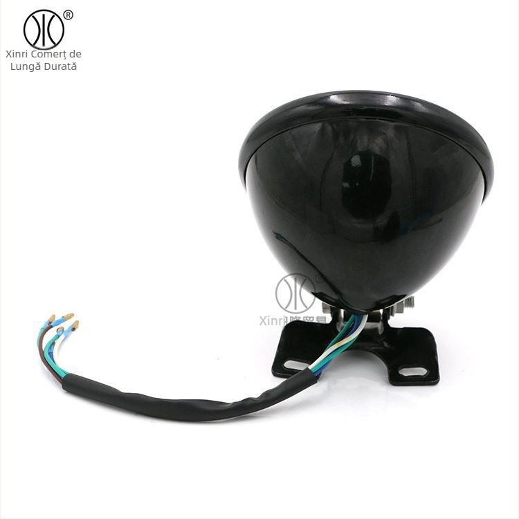 Far de motocicletă din metal, stil retro, obiectiv rotund, 12V, 35W, lumină apropiată și departe, model xrl-200