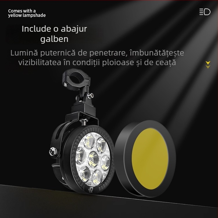 Far LED pentru motocicletă 9005 - 120W, 12000 lm, 12-36V, aliaj de aluminiu, rezistent la praf și apă, compatibilitate universală A+ grade 98%
