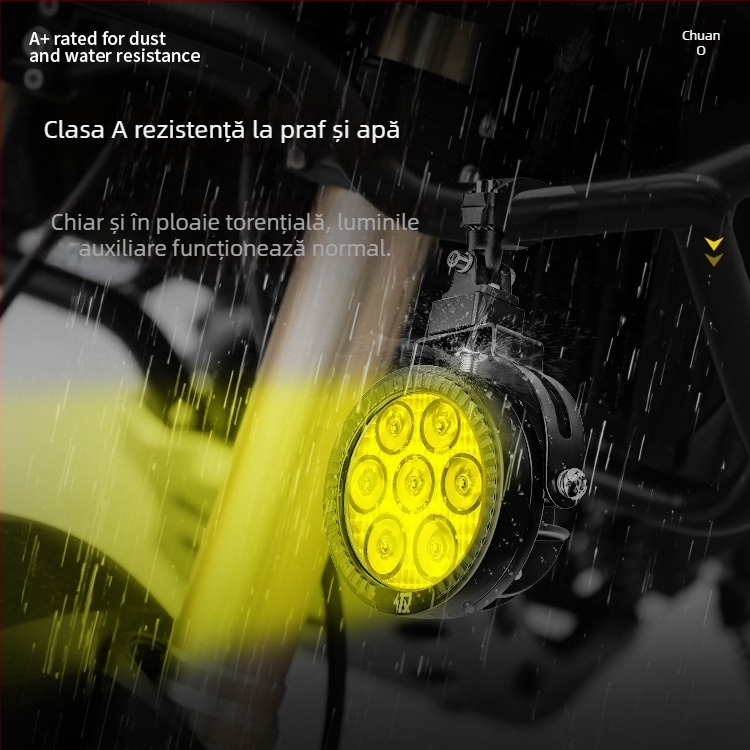 Far LED pentru motocicletă 9005 - 120W, 12000 lm, 12-36V, aliaj de aluminiu, rezistent la praf și apă, compatibilitate universală A+ grade 98%