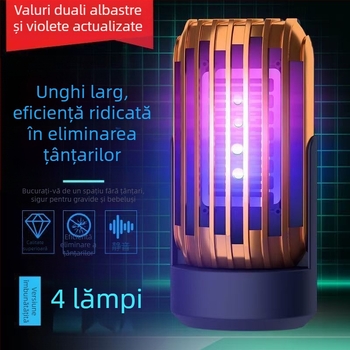 Lampă internă de ucidere a țânțarilor cu priză la rețea, capCană cu valuri duble — acoperire 61 m² sau mai mult; tub de iluminat; baterie detașabilă; netoxică
