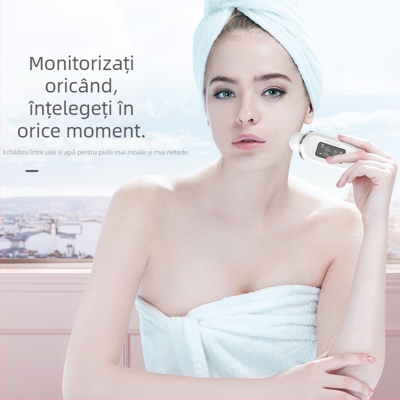 Tester inteligent pentru umiditatea și sebumul pielii, utilizare casnică, IPX7 rezistent la apă, baterie încorporată 800–1000 mAh, portabil