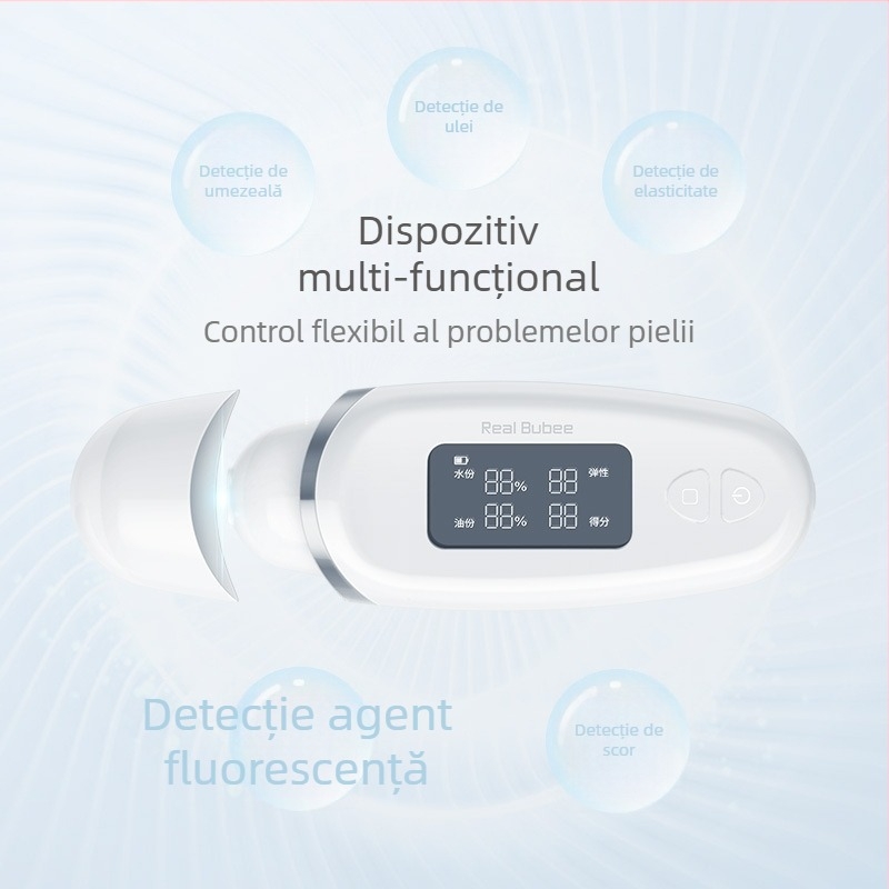 Tester inteligent pentru umiditatea și sebumul pielii, utilizare casnică, IPX7 rezistent la apă, baterie încorporată 800–1000 mAh, portabil