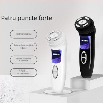 Dispozitiv facial HIFU cu ultrasunete, generația a patra, cu RF și EMS microcurent, baterie încorporată 1200–2000 mAh