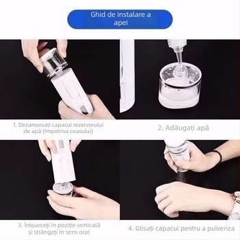 Dispozitiv facial de hidratare cu pulverizare rece nano, baterie încorporată 800–1000mAh, 2 viteze, modelul 718a, timp de pulverizare 11–30 s